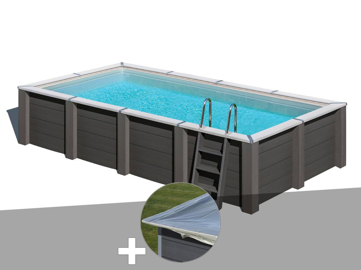Gré - Kit piscine composite Gré Avant-Garde carrée 5,95 x 3,15 x 1,26 m + Bâche hiver