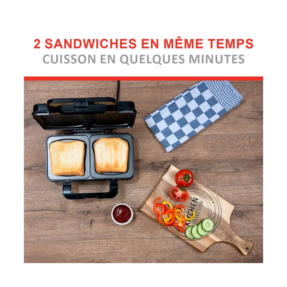Alpina - Appareil à croque monsieur 900W Plaque anti-adhésive ALPINA - Image 3