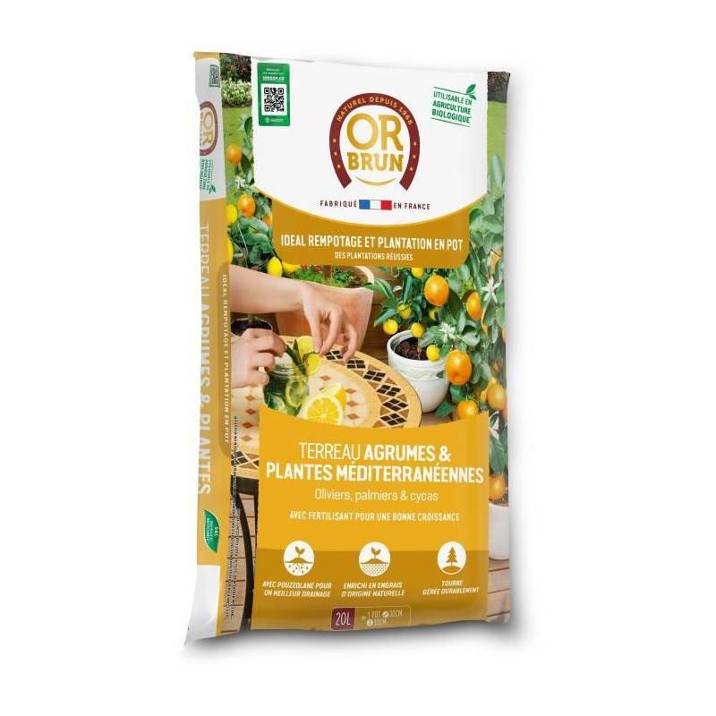 Or Brun - Terreau Agrumes Et Plantes Méditéranéeennes - Or Brun - Obrtag20n - 20 L