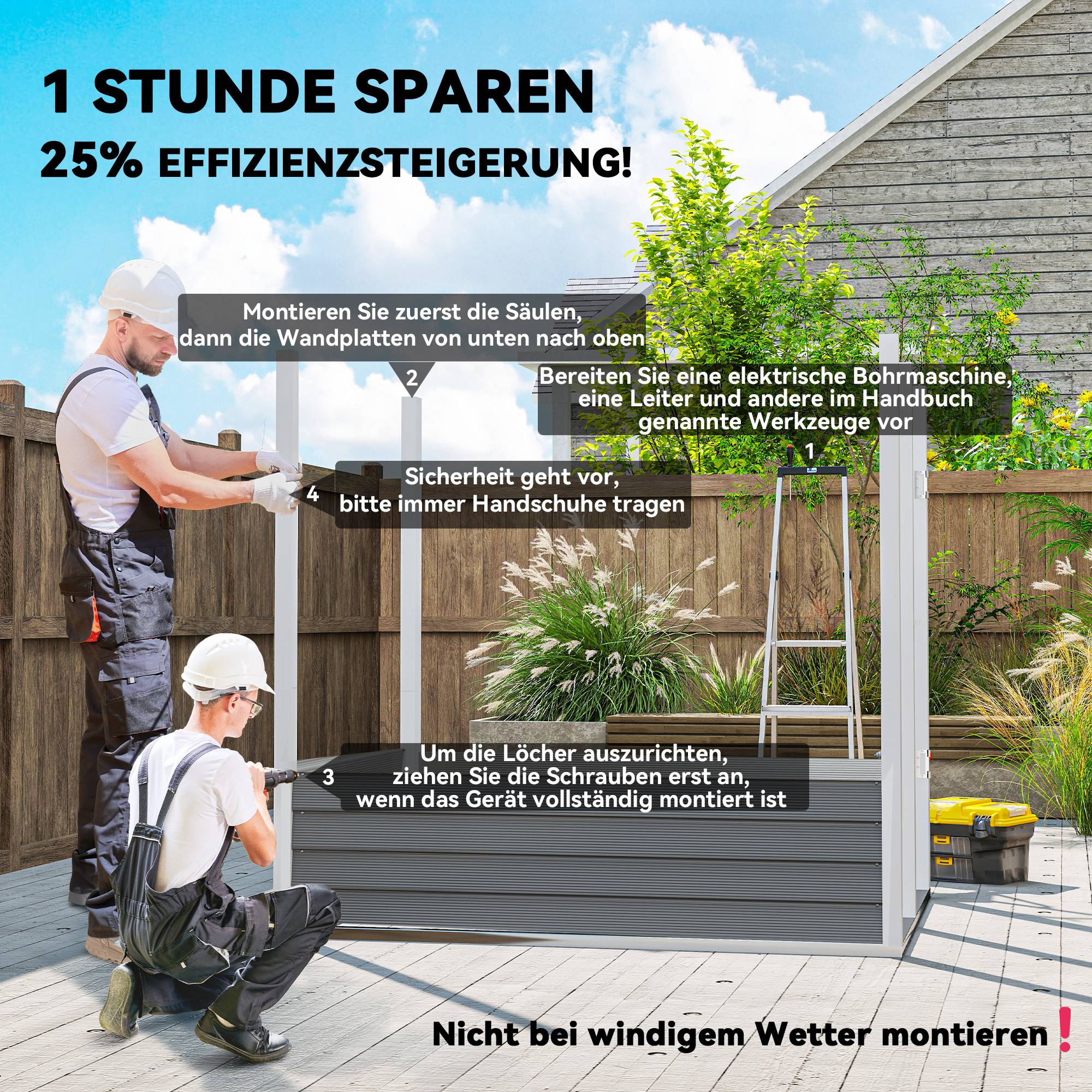 ComfortXL - Abri de jardin adossé acier galvanisé gris 142 x 184 cm porte verrouillable - ComfortXL Outdoor Living - Image 6