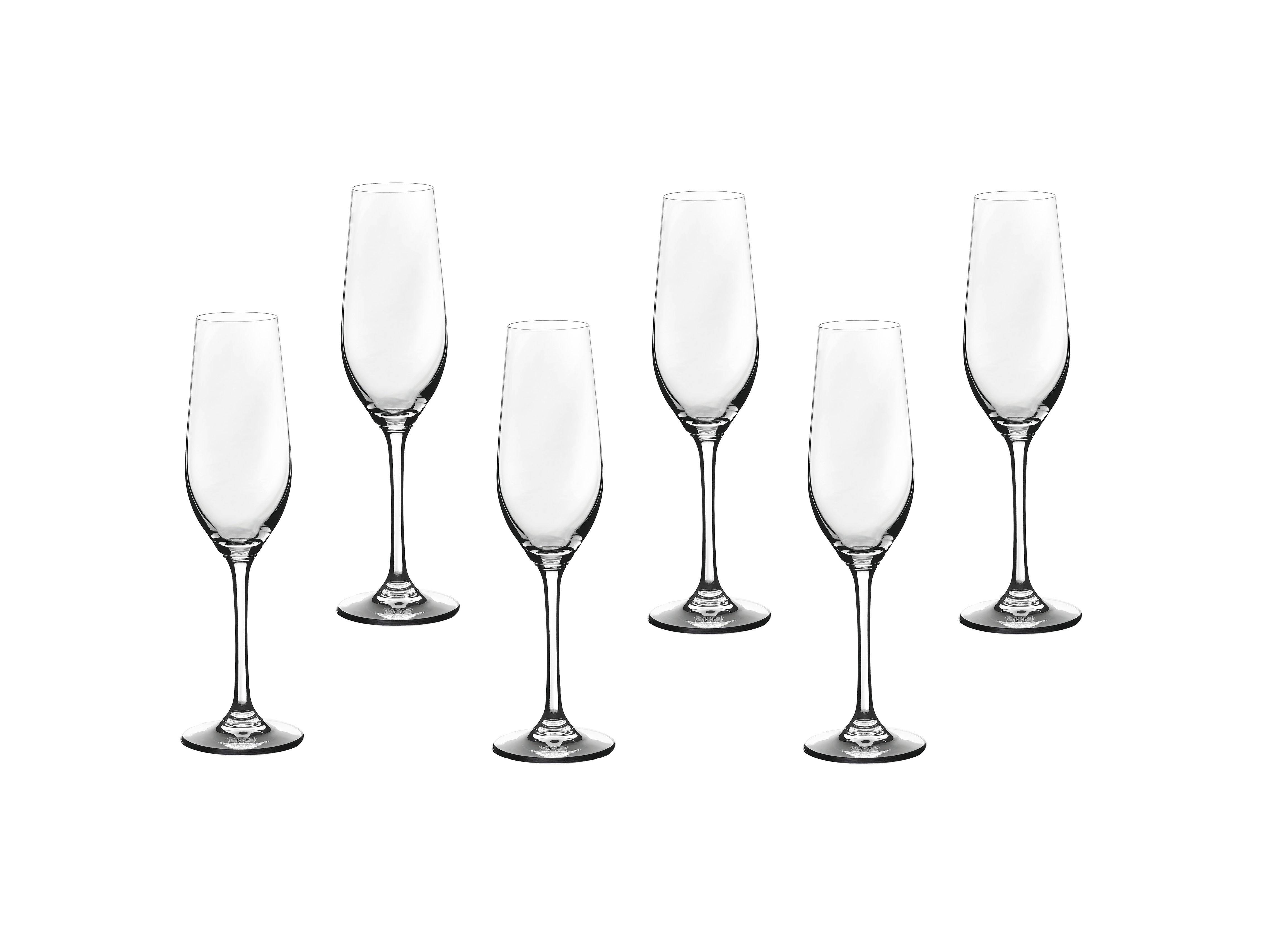Lot de 6 Verres à champagne en Cristallin (cristal sans plomb) "LAGOM", Bjorn