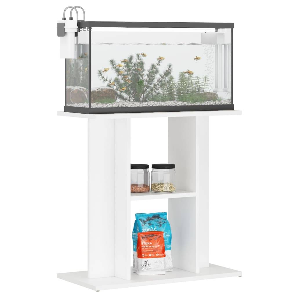 Meuble Aquarium Bois d'Ingénierie Support de Rangement Stable 60x30x60 cm Blanc - ComfortXL Outdoor Living - Image 3