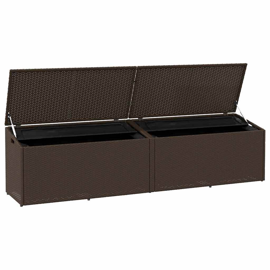 PANGIVO - Coffre de jardin résine tressée marron 220 x 50 x 58 cm - PANGIVO - Image 4