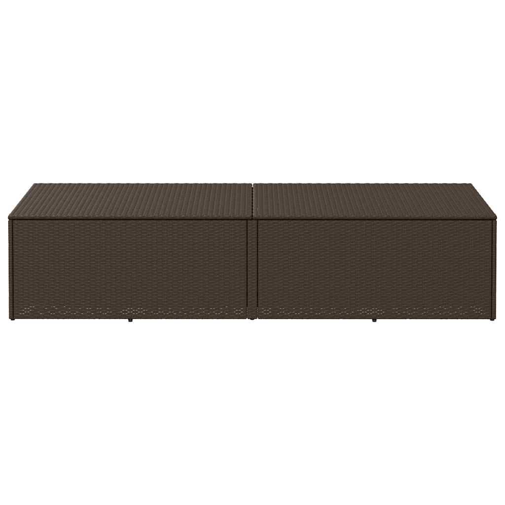 PANGIVO - Coffre de jardin résine tressée marron 220 x 50 x 58 cm - PANGIVO - Image 3