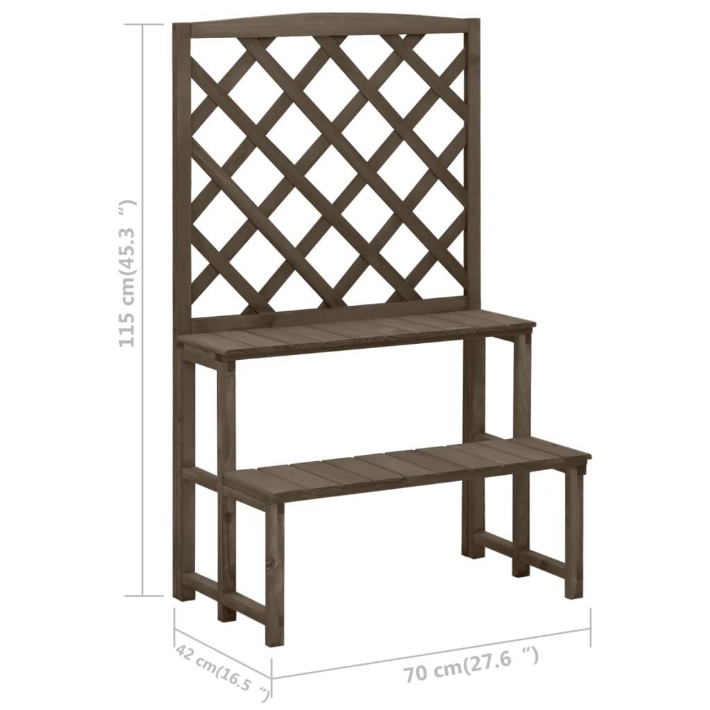 PANGIVO - Support de plantes avec treillis bois de sapin gris 70 x 42 x 115 cm - PANGIVO - Image 6