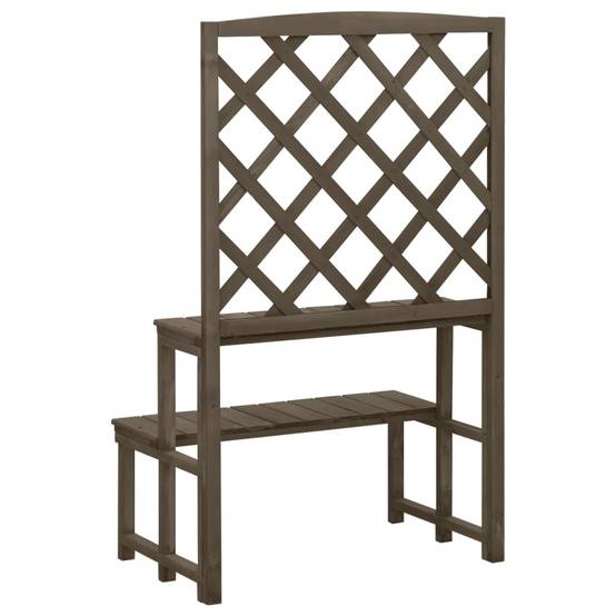 PANGIVO - Support de plantes avec treillis bois de sapin gris 70 x 42 x 115 cm - PANGIVO - Image 4