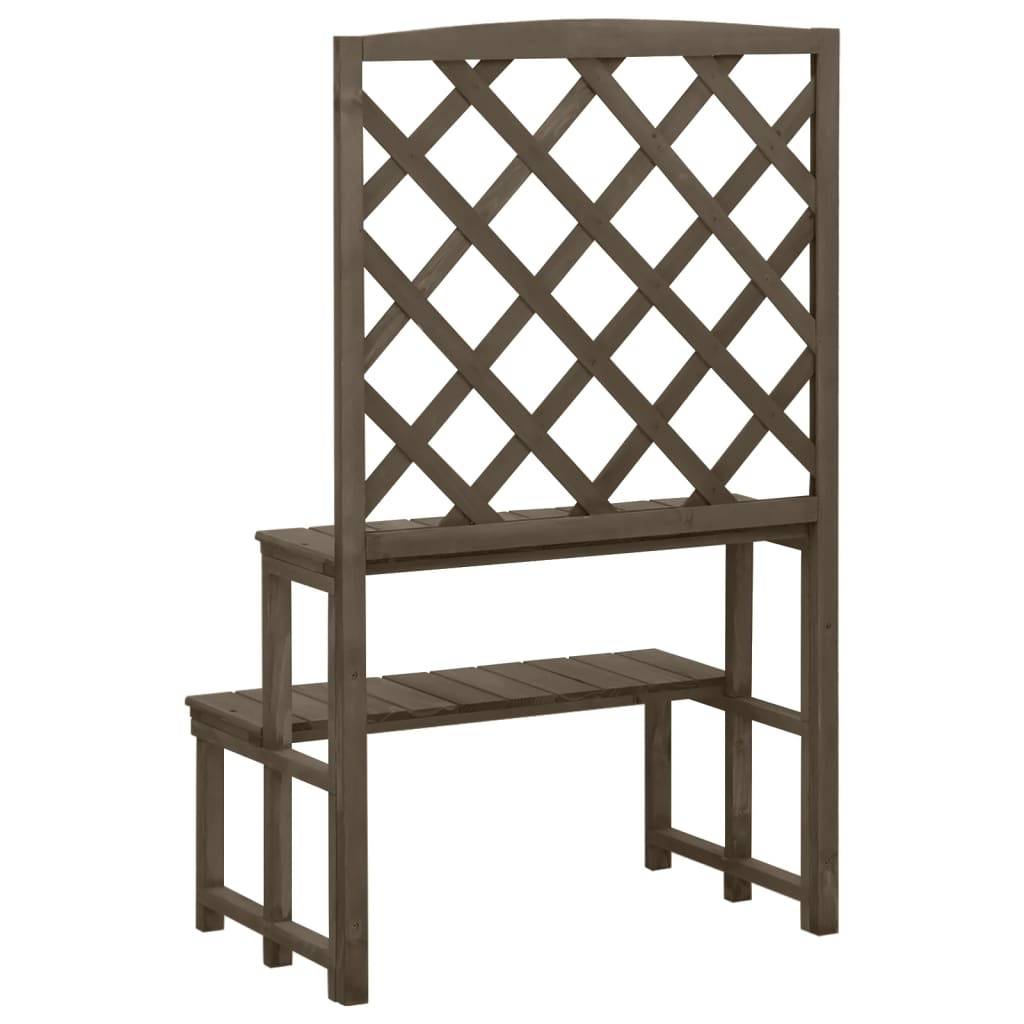 PANGIVO - Support de plantes avec treillis bois de sapin gris 70 x 42 x 115 cm - PANGIVO - Image 4