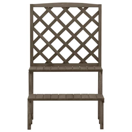 PANGIVO - Support de plantes avec treillis bois de sapin gris 70 x 42 x 115 cm - PANGIVO - Image 2