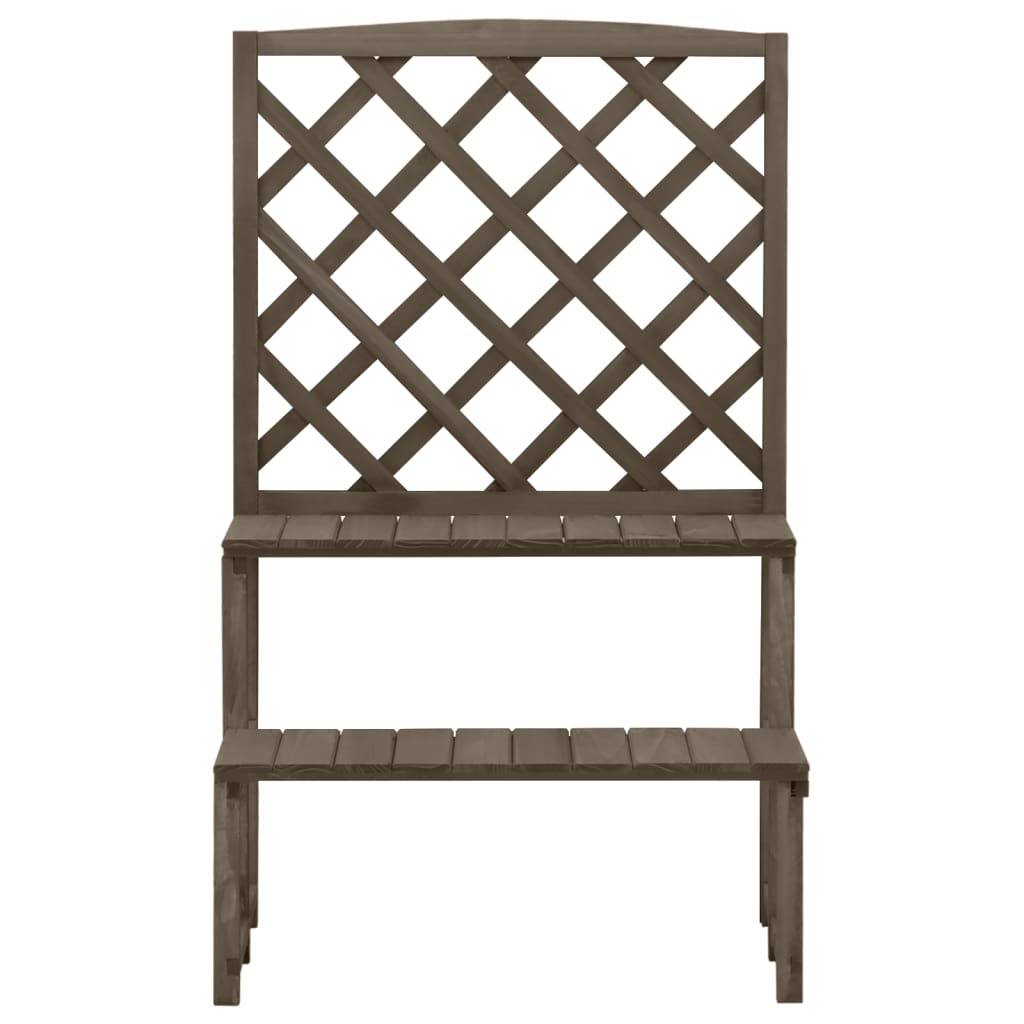 PANGIVO - Support de plantes avec treillis bois de sapin gris 70 x 42 x 115 cm - PANGIVO - Image 2