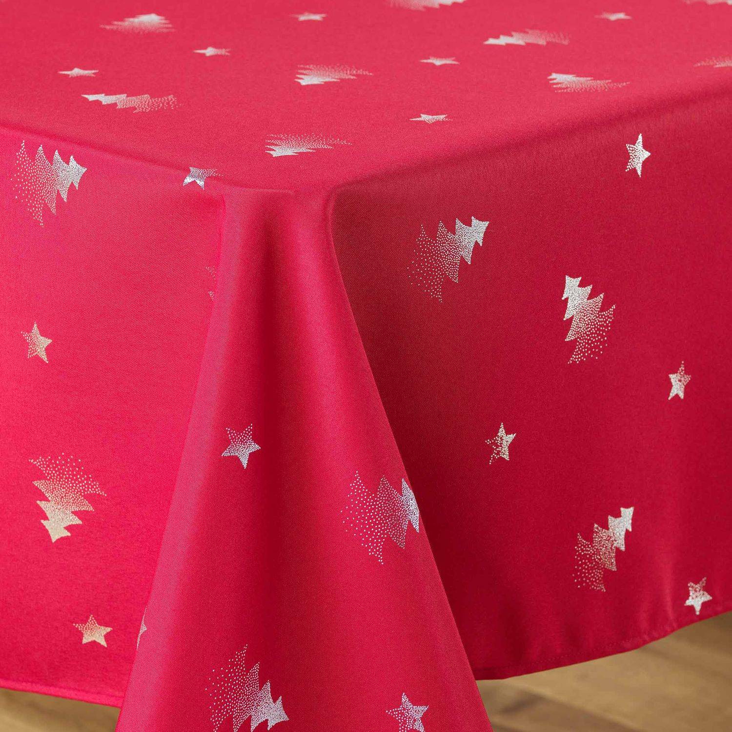 Sans Marque - Nappe rectangulaire antitache et infroissable Sapins - Douceur d'intérieur - Image 3