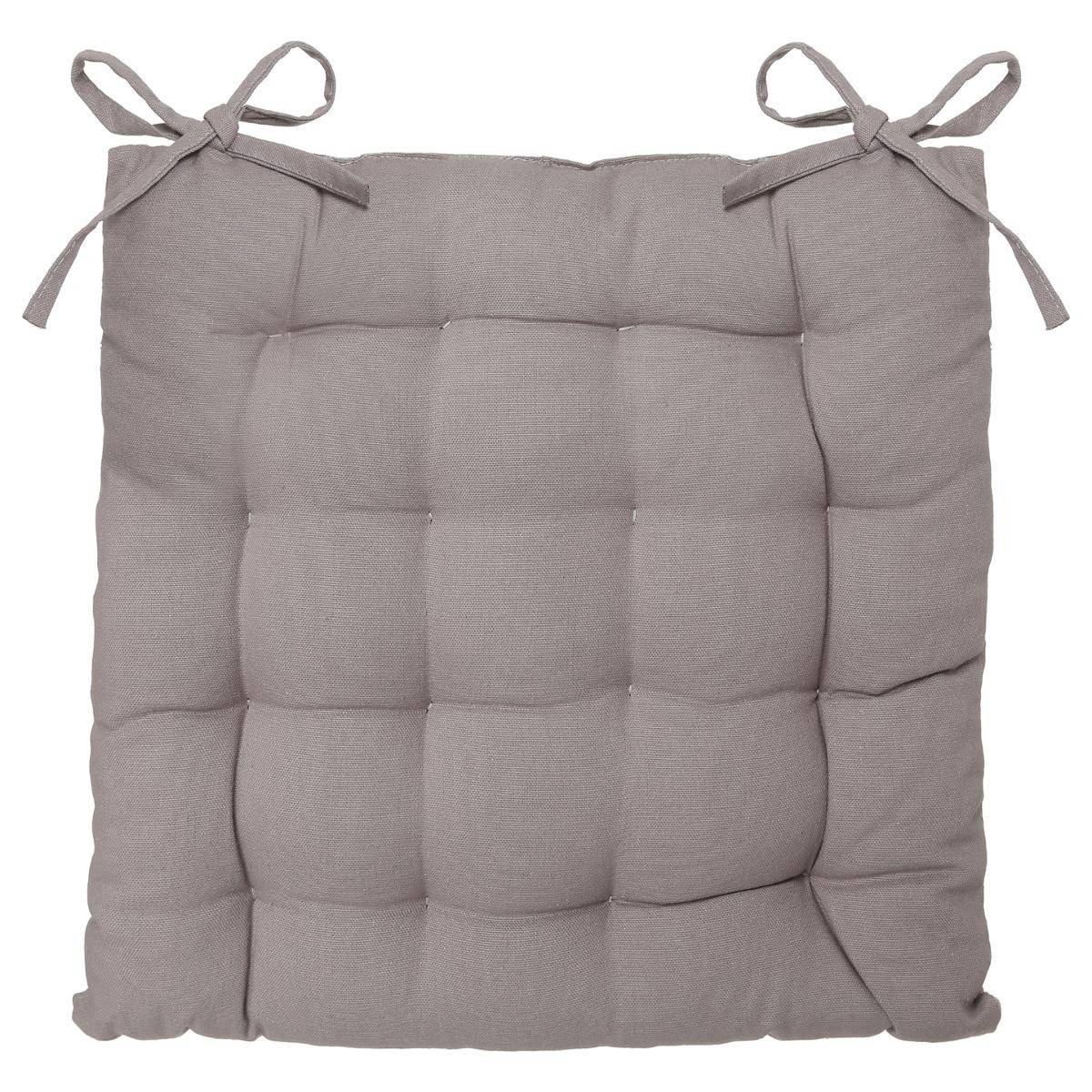 Lot de 2 Galettes de chaise en Coton Gris 38 x 38 cm - Image 3