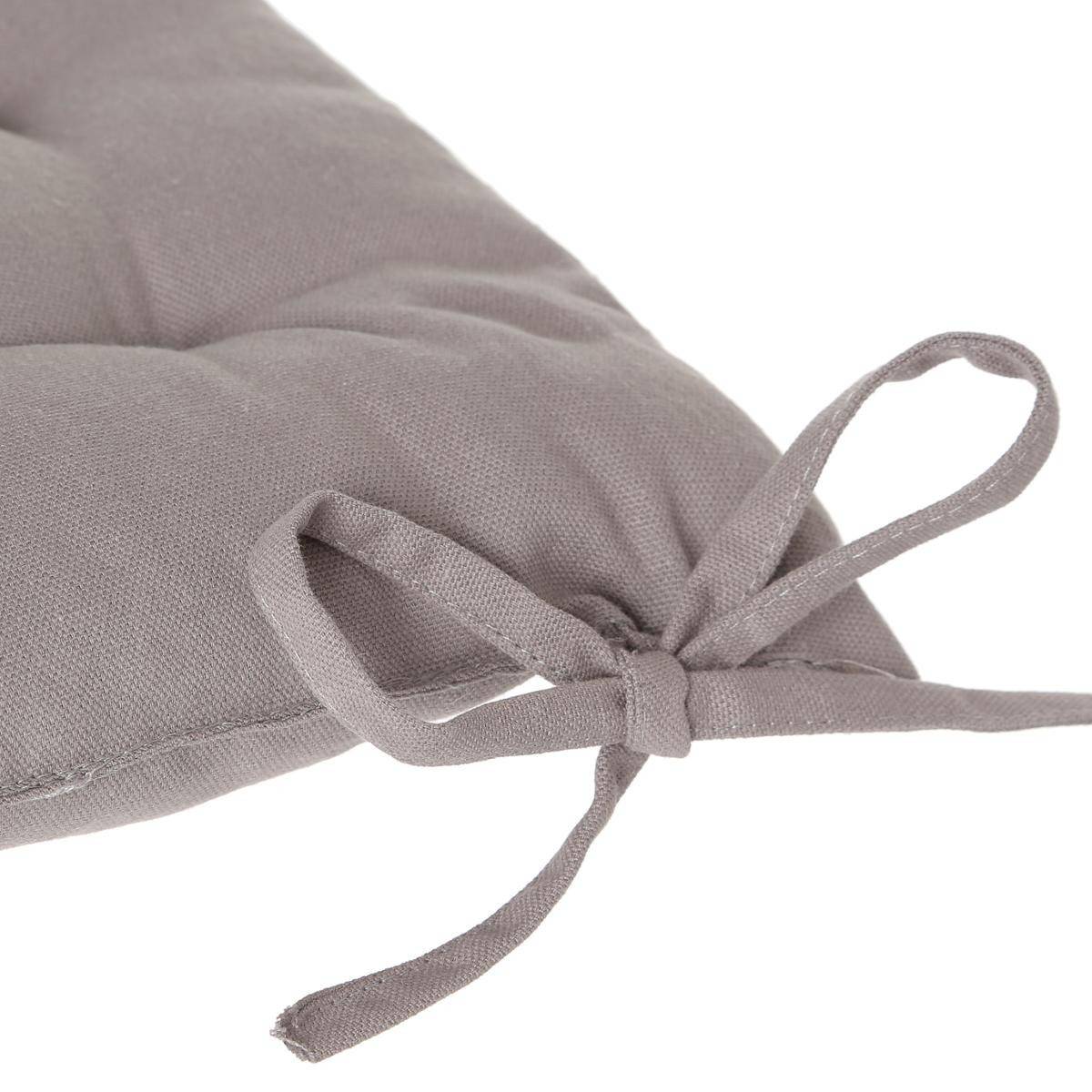 Lot de 2 Galettes de chaise en Coton Gris 38 x 38 cm - Image 2