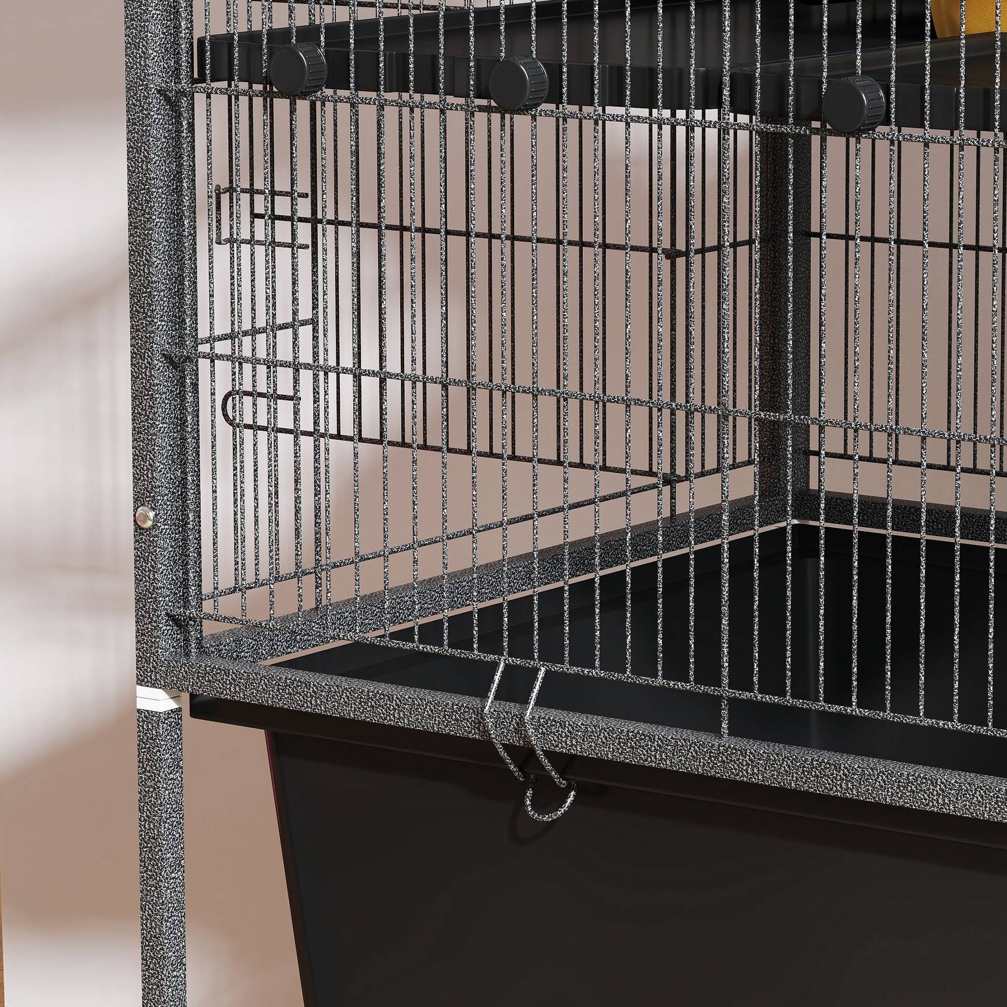 Cage pour petits animaux acier gris foncé 88 x 48 x 150.5 cm - PANGIVO - Image 10