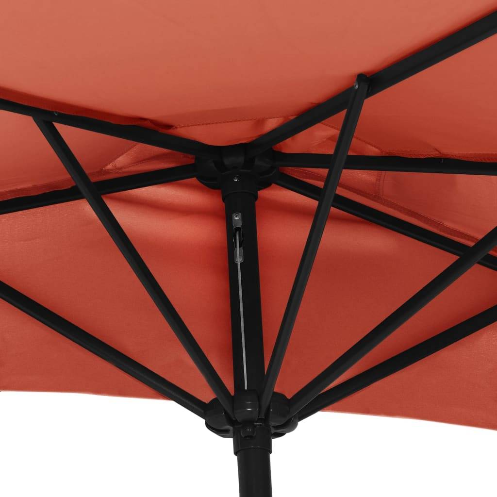 Helloshop26 - Parasol de balcon et mât en aluminium 270 x 135 x 245 cm orange - Image 5