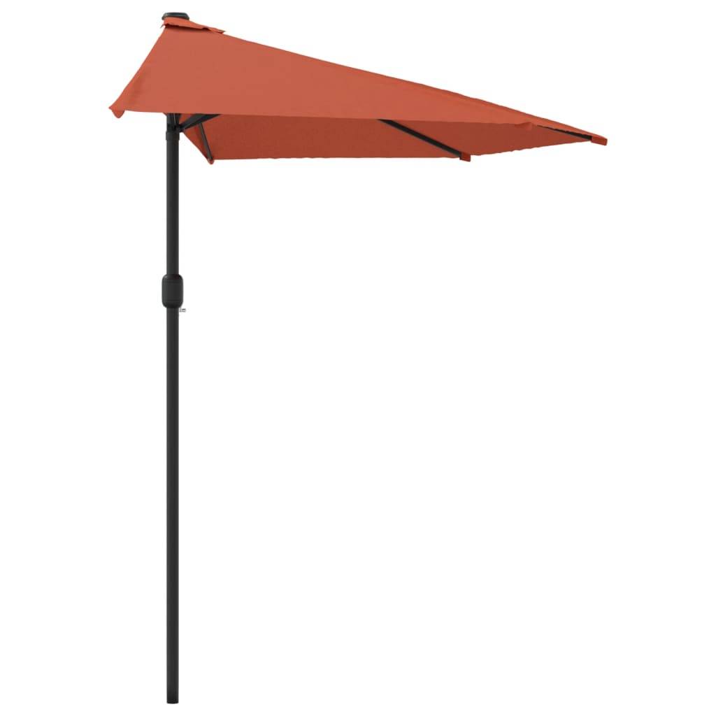 Helloshop26 - Parasol de balcon et mât en aluminium 270 x 135 x 245 cm orange - Image 1