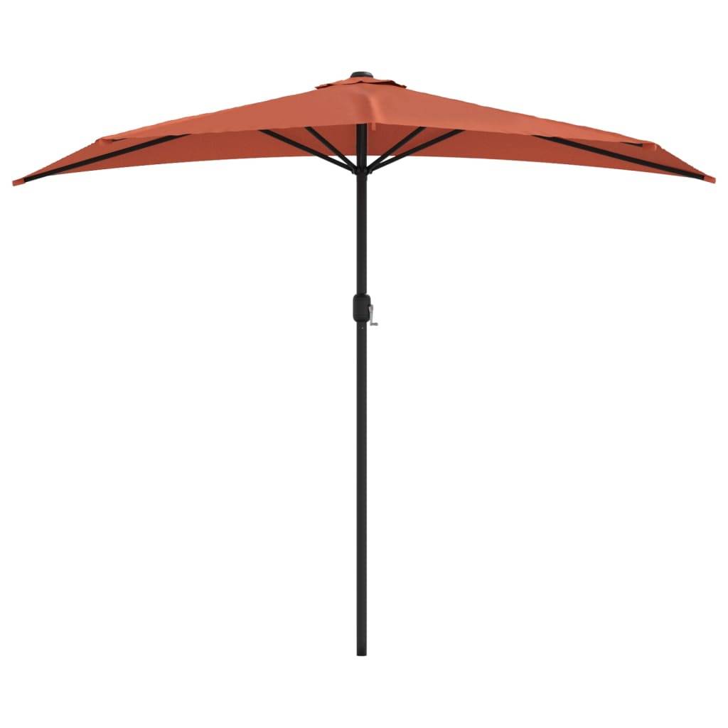 Helloshop26 - Parasol de balcon et mât en aluminium 270 x 135 x 245 cm orange - Image 3