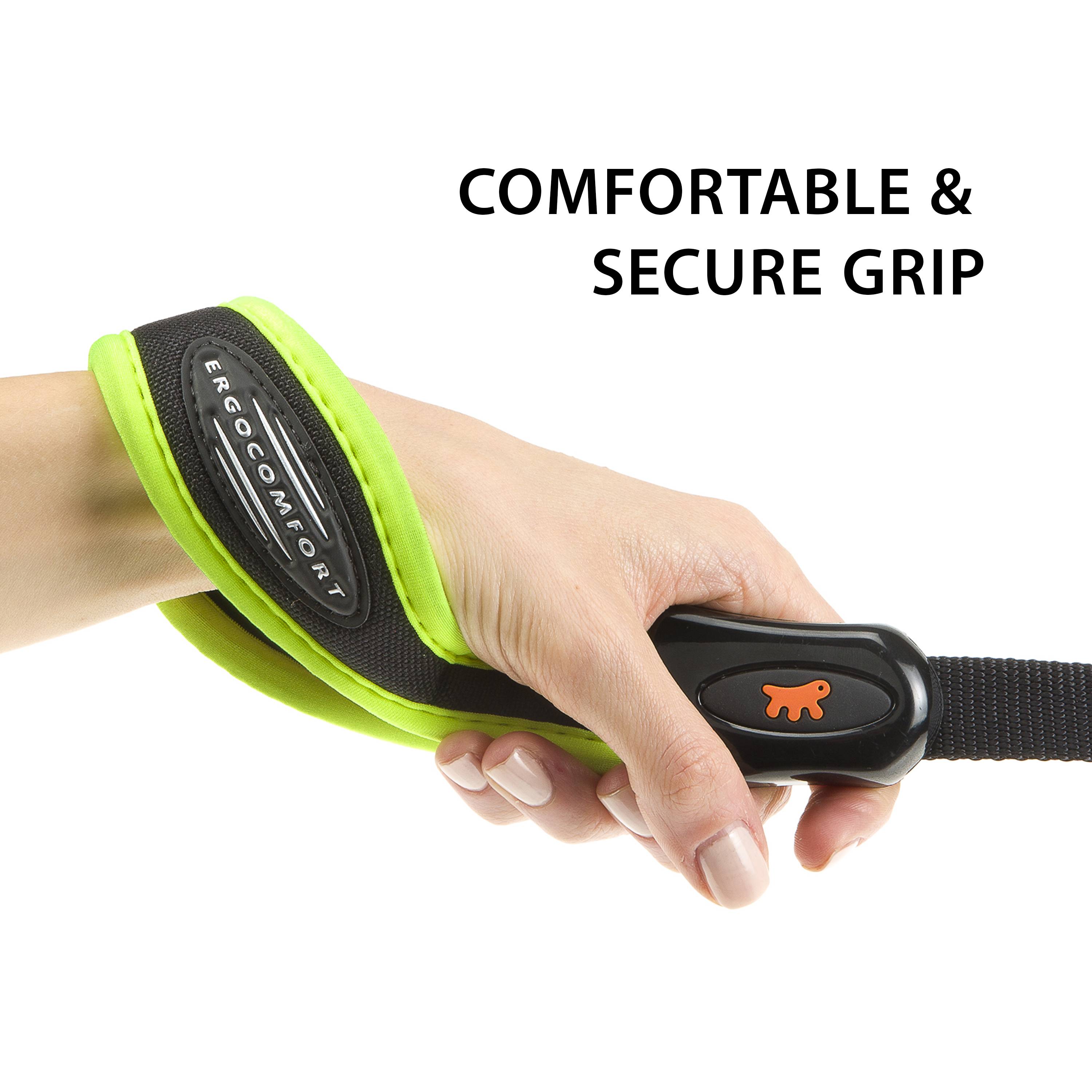 Ferplast - Ferplast laisse pour chien ERGOFLUO, laisse pour chien taille moyenne, poignée ergonomique rembourrée, nylon. Taille 120 cm, Jaune - Image 4