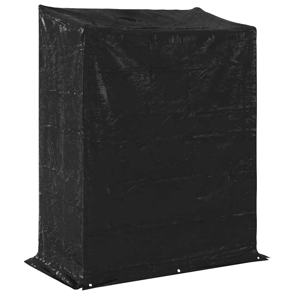 Abri-bûches XXL extérieur acier avec housse imperméable 150x80x200 cm Noir - ComfortXL Outdoor Living - Image 8