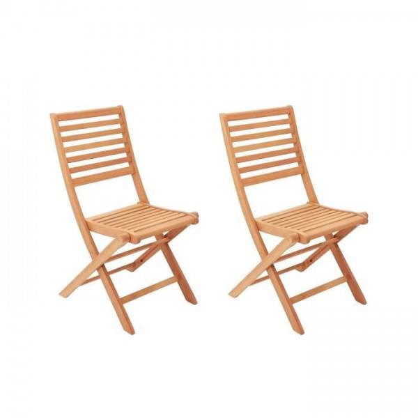 MARKET24 - Lot de 2 chaises de jardin pliantes en Acacia FSC - 57 x 46,5 x 90 cm - Image 1
