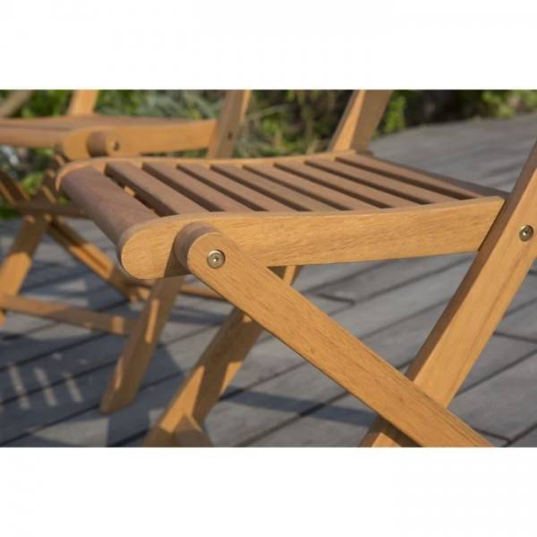 MARKET24 - Lot de 2 chaises de jardin pliantes en Acacia FSC - 57 x 46,5 x 90 cm - Image 4