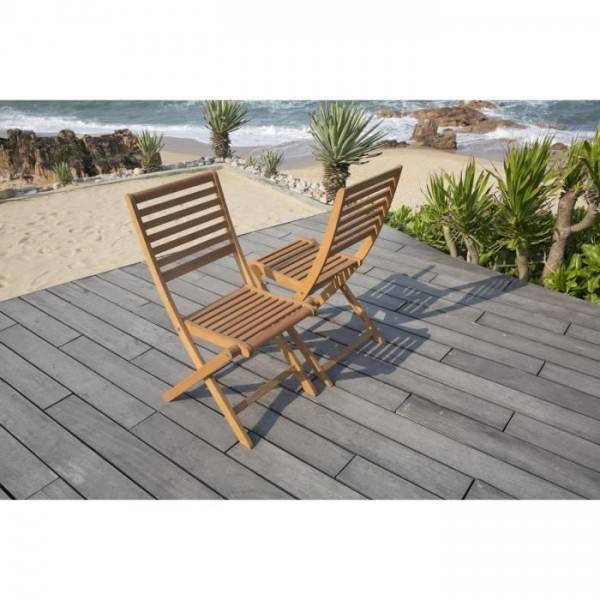 MARKET24 - Lot de 2 chaises de jardin pliantes en Acacia FSC - 57 x 46,5 x 90 cm - Image 6