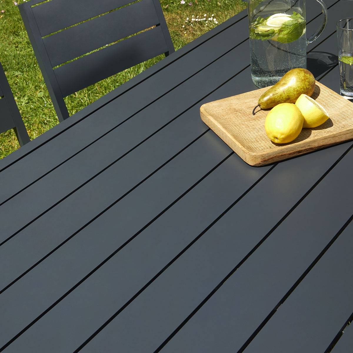 Salon de jardin en aluminium gris - 6 chaises - Cémonjardin - Image 4
