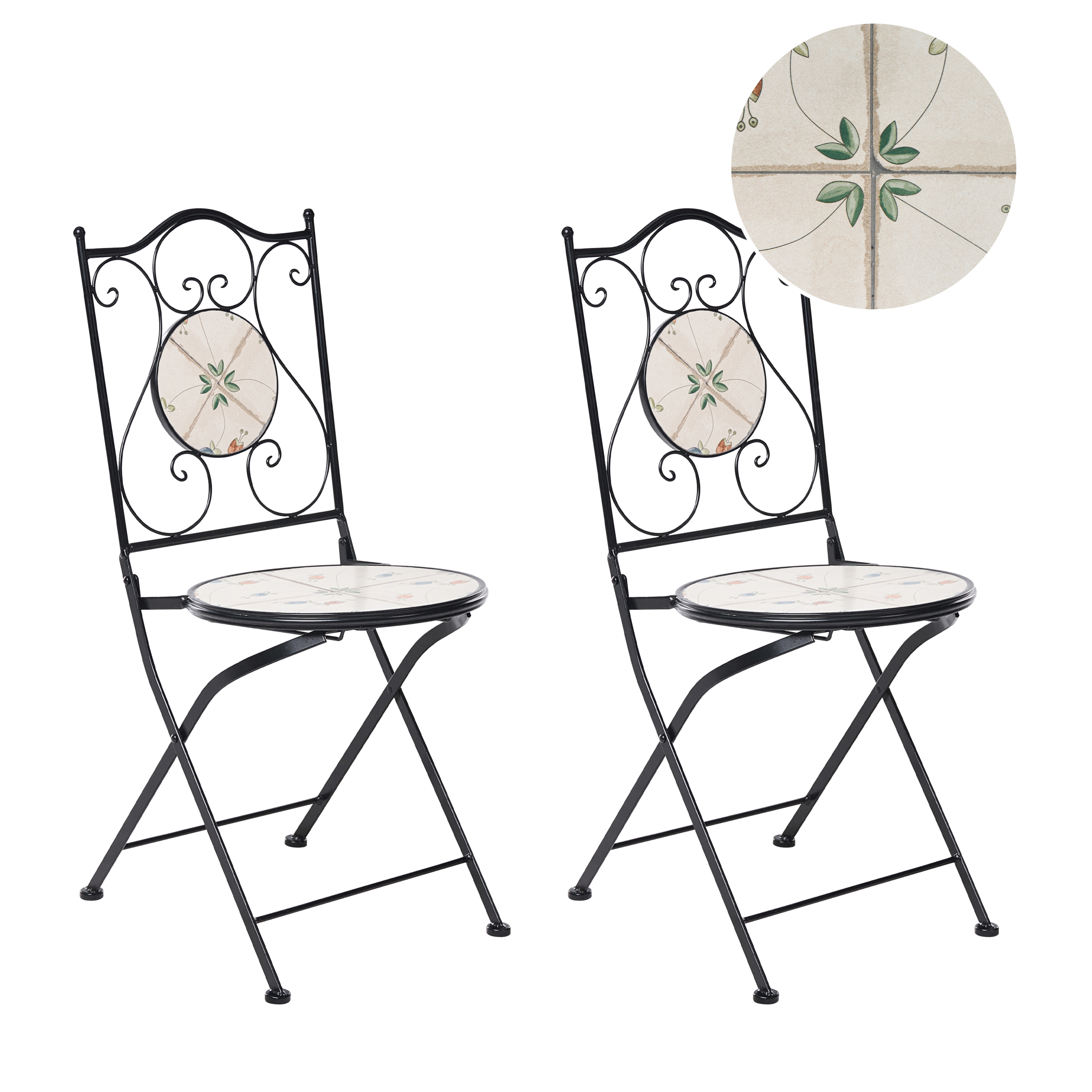 Beliani - Chaise de jardin Métal Blanc cassé CARONA - 40x45x90- Beliani - Image 2