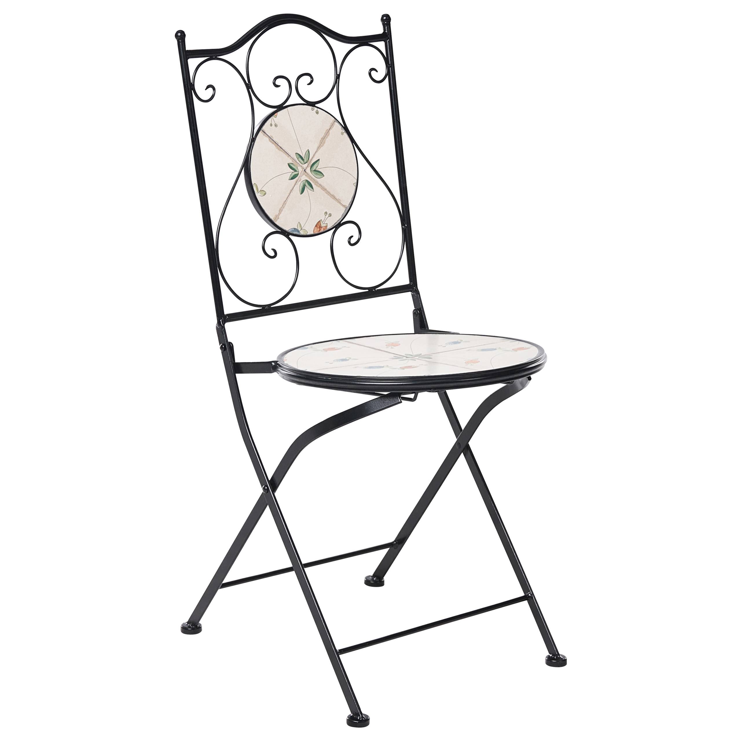 Beliani - Chaise de jardin Métal Blanc cassé CARONA - 40x45x90- Beliani - Image 5