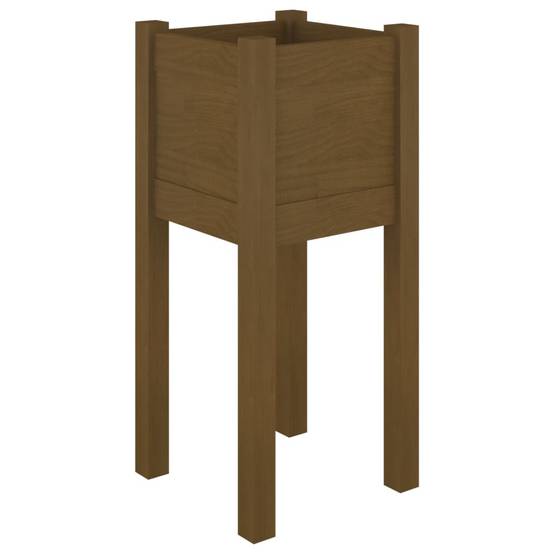 Jardinière d'extérieur bois de pin marron miel 31 x 31 x 70 cm - PANGIVO - Image 2