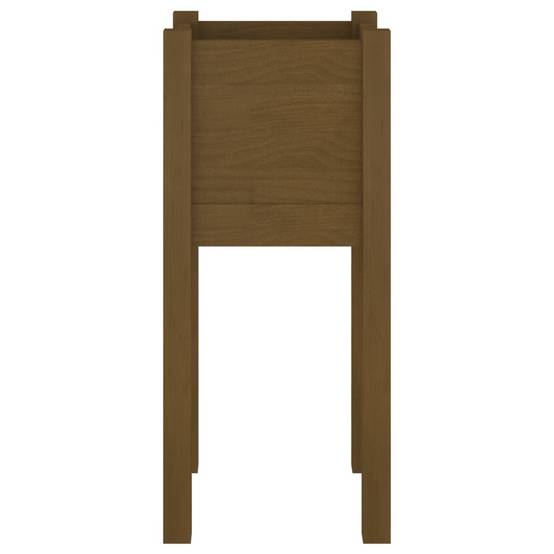 Jardinière d'extérieur bois de pin marron miel 31 x 31 x 70 cm - PANGIVO - Image 4