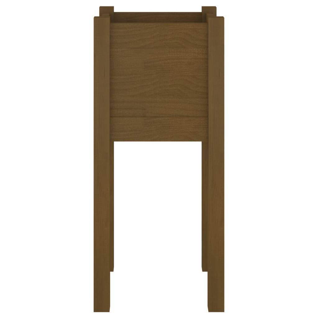 Jardinière d'extérieur bois de pin marron miel 31 x 31 x 70 cm - PANGIVO - Image 4