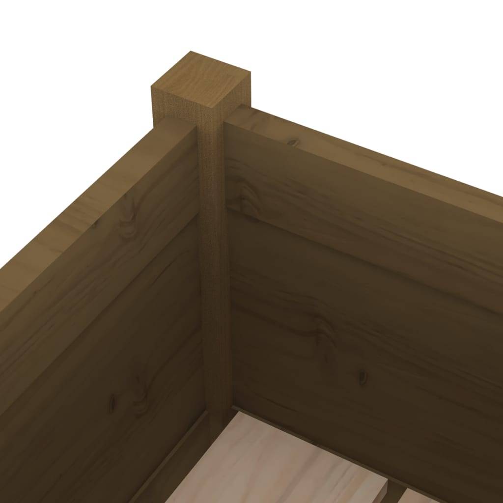 Jardinière d'extérieur bois de pin marron miel 31 x 31 x 70 cm - PANGIVO - Image 5