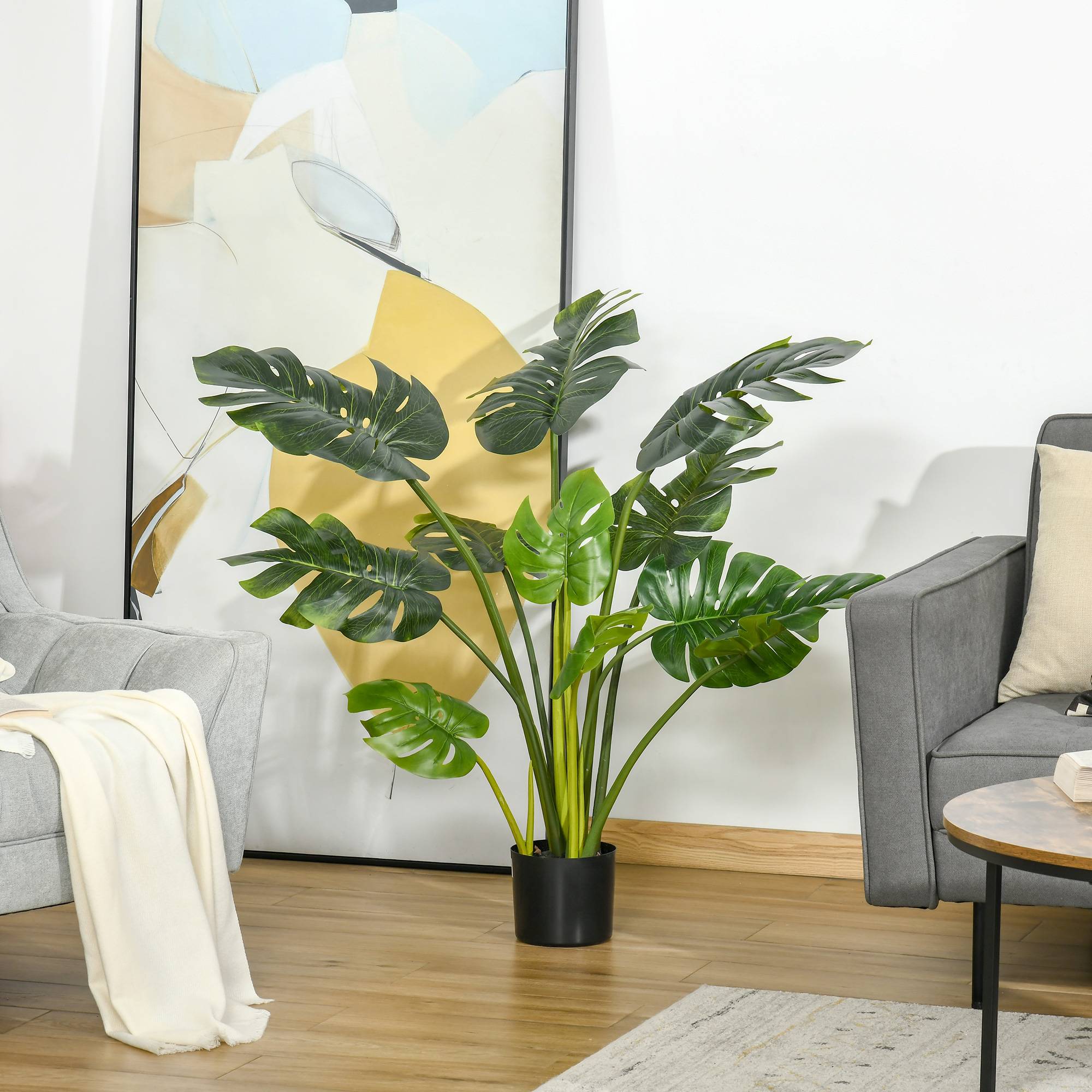 Sans Marque - Plante artificielle 110cm, monstera en pot, pour intérieur et extérieur - Image 3