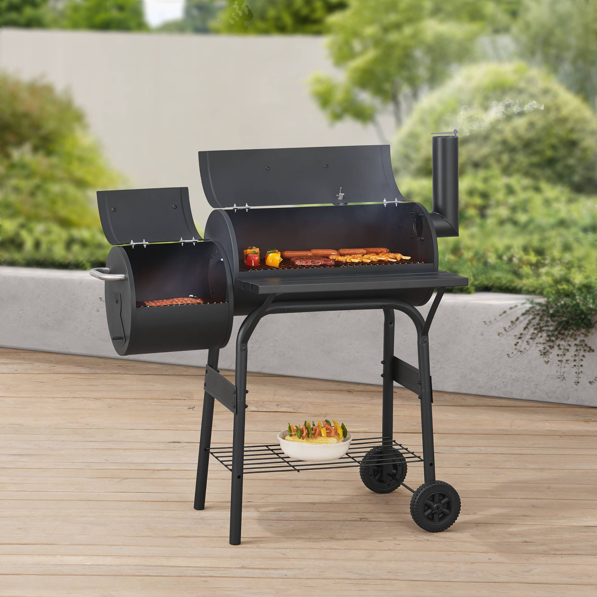 Casa.Pro - Barbecue fumoir Arielli 115 x 110 x 64 cm noir casa.pro - Image 2