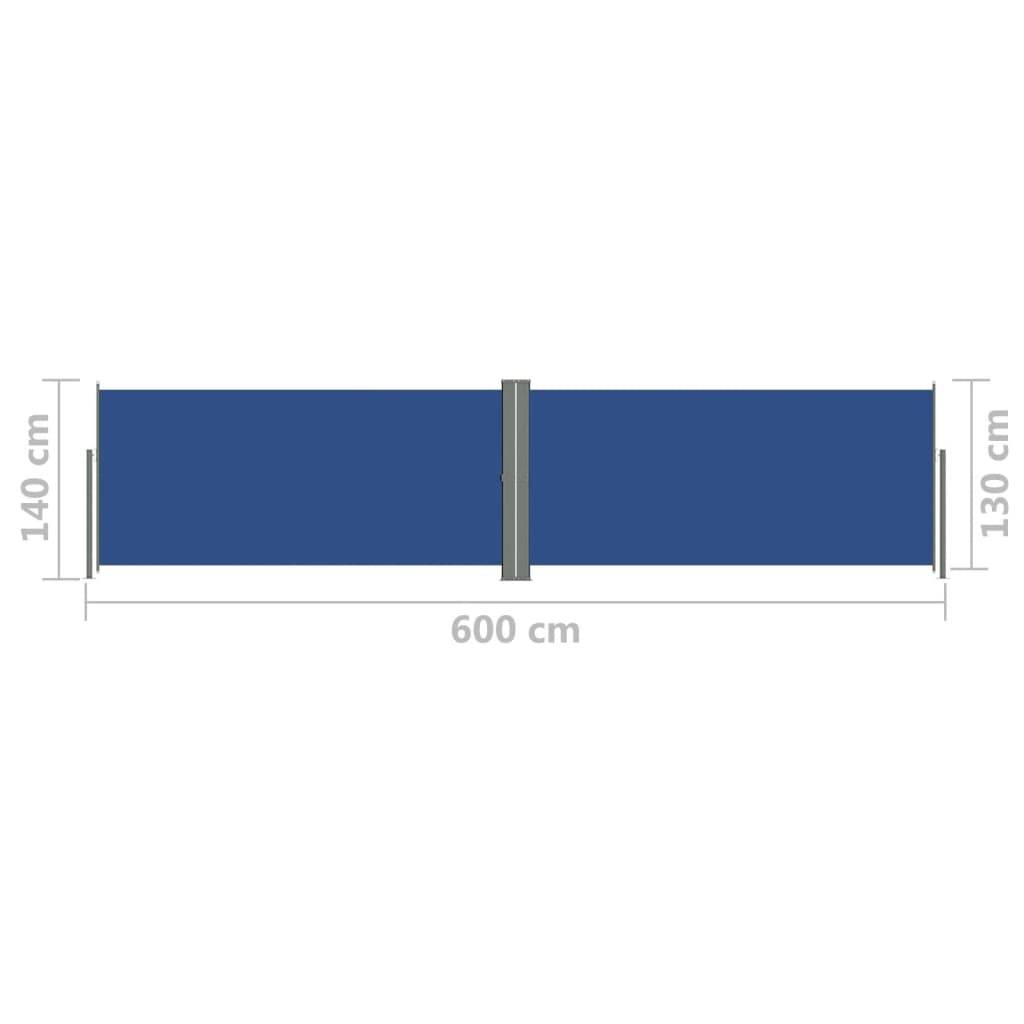 Helloshop26 - Auvent paravent store brise-vue latéral rétractable de patio jardin terrasse balcon protection visuelle écran 140 x 600 cm bleu - Image 6