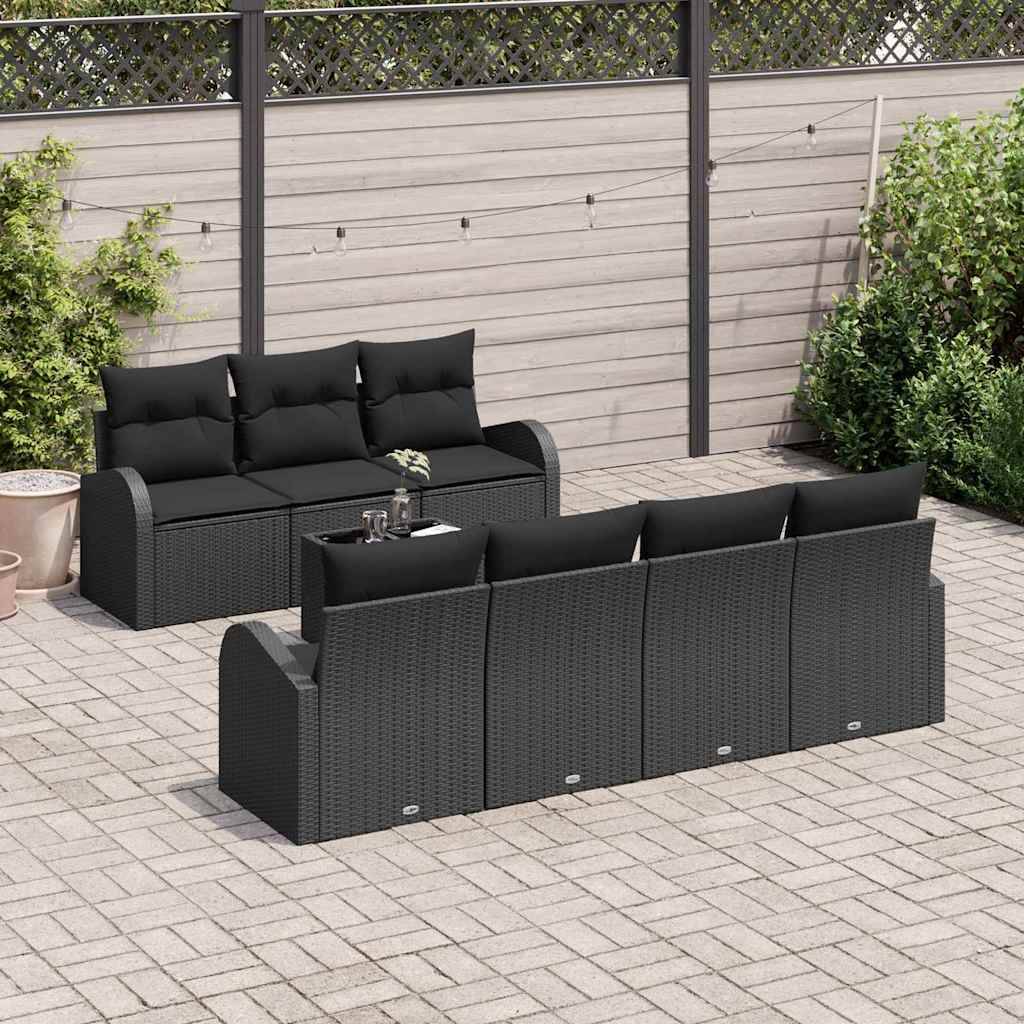 ComfortXL - Canapé Extérieur 8pcs Rotin Synthétique Noir Résistant Intempéries avec Rangement Intégré – ComfortXL Outdoor Living - Image 3