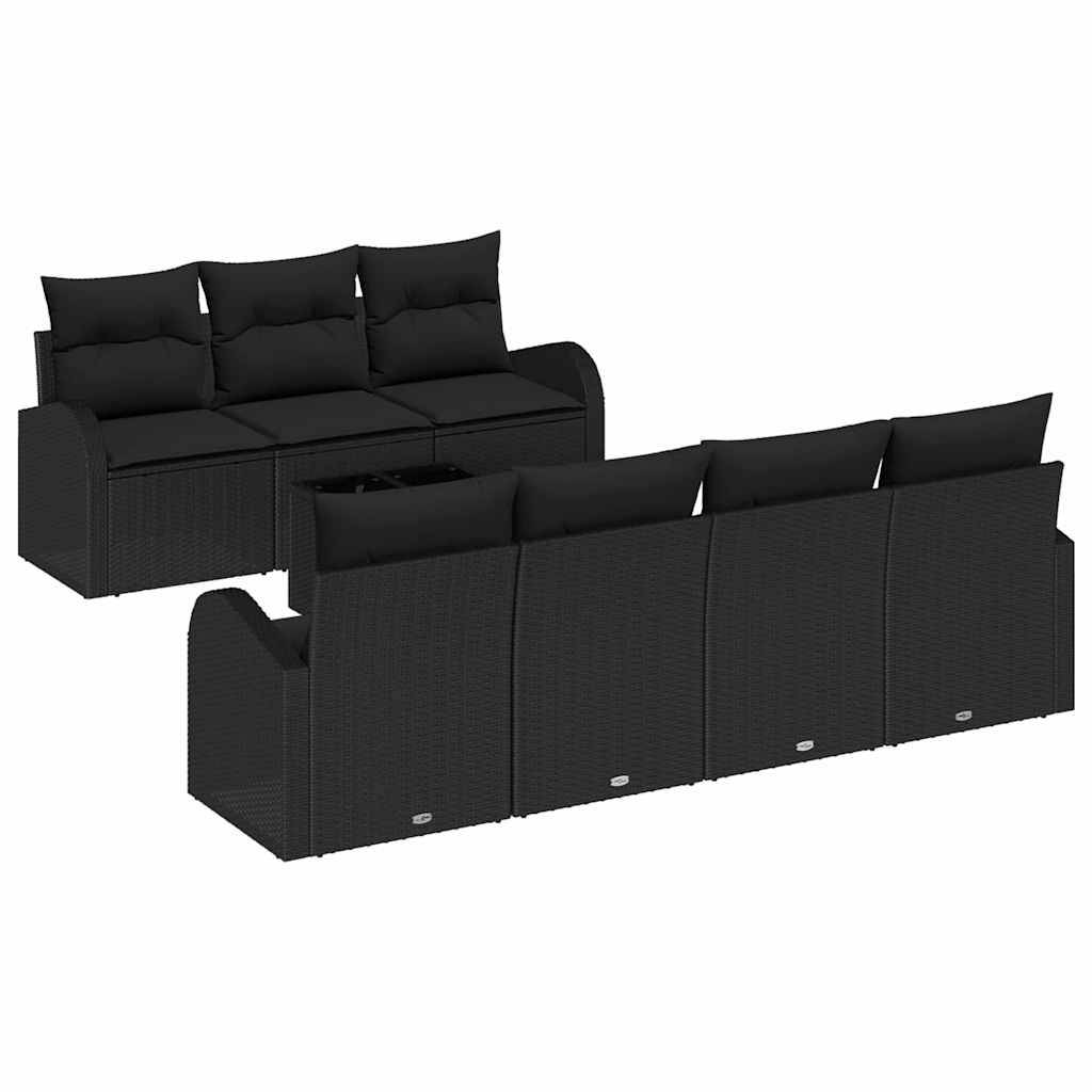 ComfortXL - Canapé Extérieur 8pcs Rotin Synthétique Noir Résistant Intempéries avec Rangement Intégré – ComfortXL Outdoor Living - Image 2