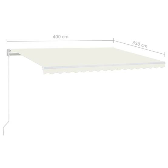 Auvent Rétractable Manuel avec Éclairage LED pour Façade et Jardin Crème 400x350 cm – ComfortXL Outdoor Living - Image 7