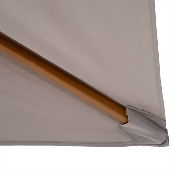 Parasol de jardin 2x3 m imperméable, en bois avec toile amovible en polyester, gris - Image 10