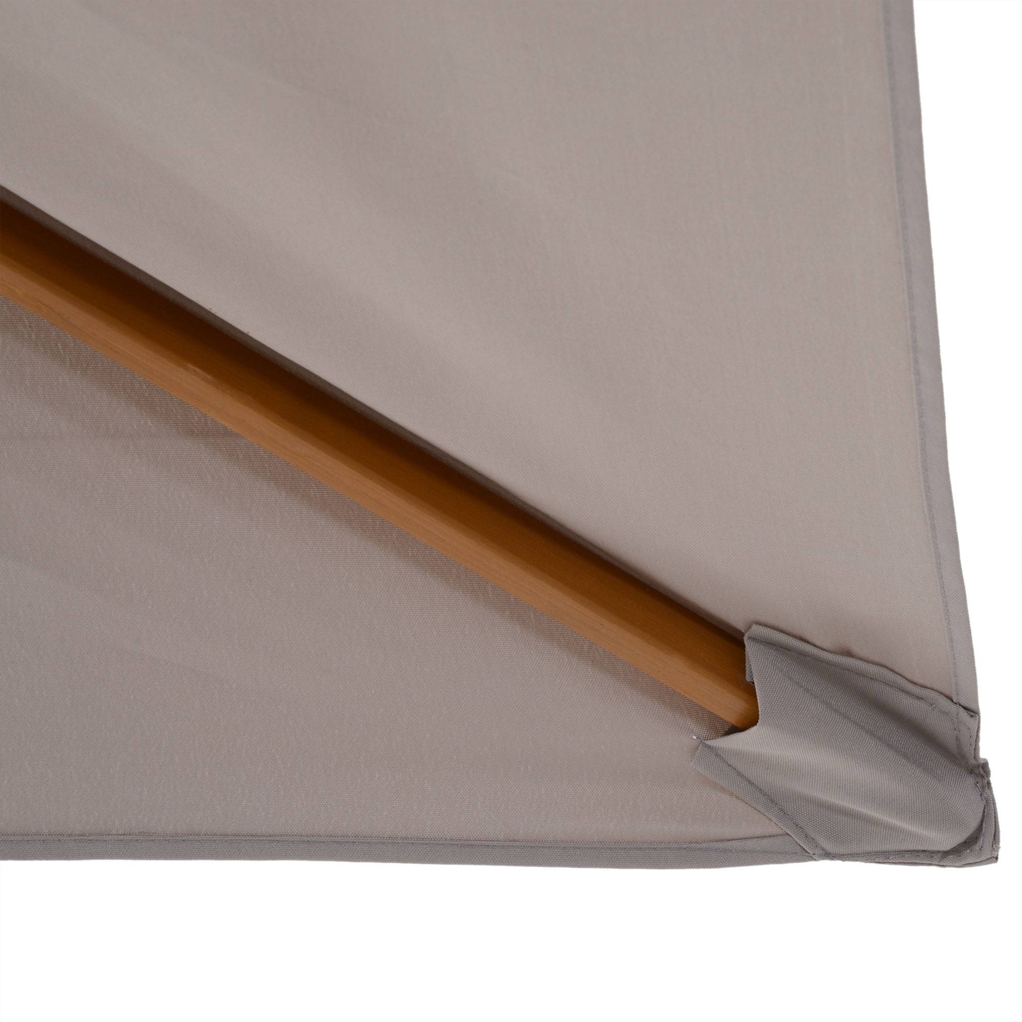 Parasol de jardin 2x3 m imperméable, en bois avec toile amovible en polyester, gris - Image 10