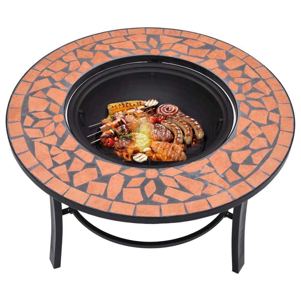 ComfortXL - Braséro Foyer Mosaïque en Céramique pour Jardin Terrasse Terre Cuite 68 cm – ComfortXL Outdoor Living - Image 5
