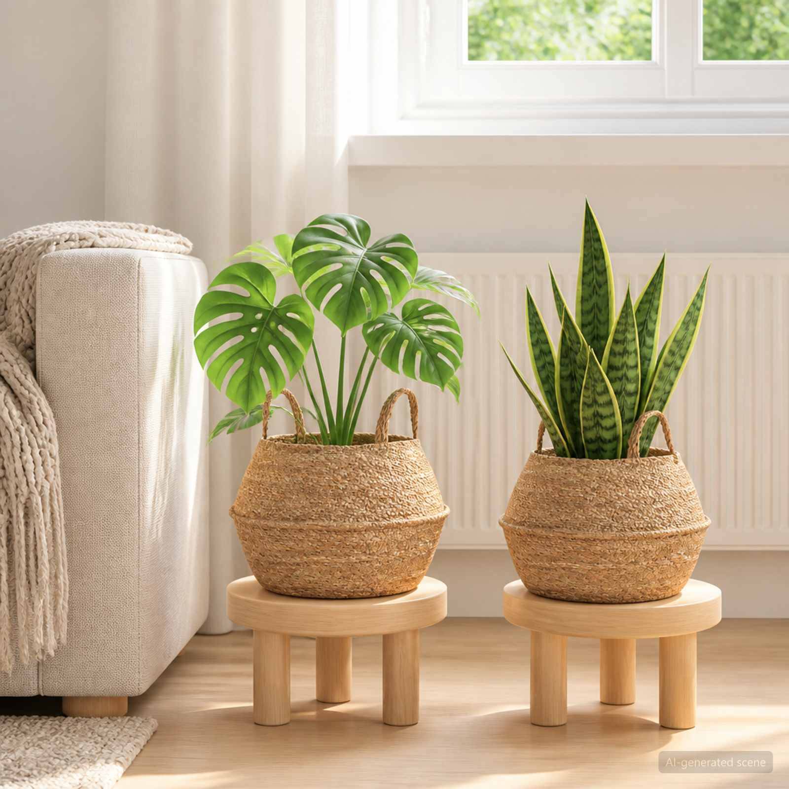 Vidaxl - Pot de plante avec poignées 2 pc Naturel Ø 32 x 32 cm vidaXL 42012257 - Image 1