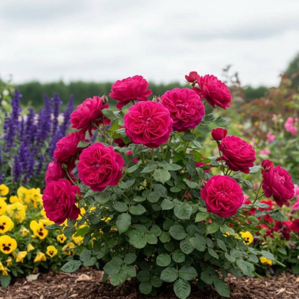 Rosier ancien Thomas A. Becket® 'Auswinston' à fleurs Rose/ - feuillage Caduc - Pot de 3L - 20/40 cm
