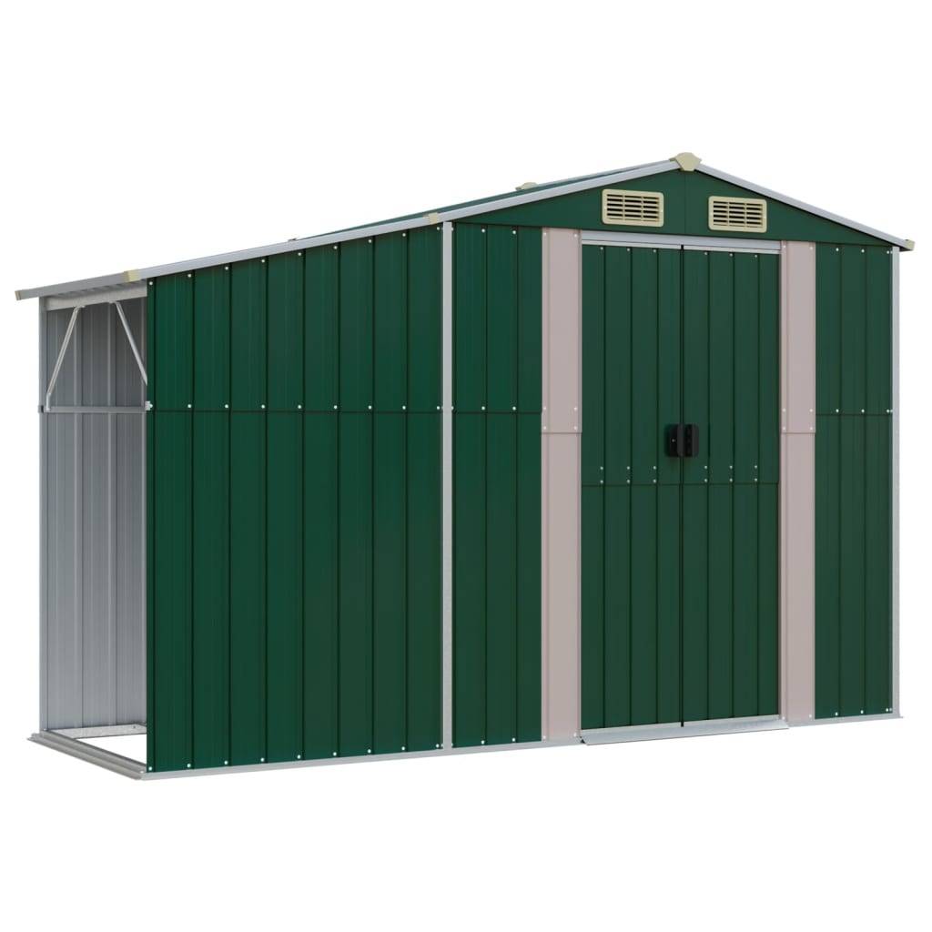 Abri de jardin acier galvanisé vert 277 x 93 x 179 cm - PANGIVO - Image 2