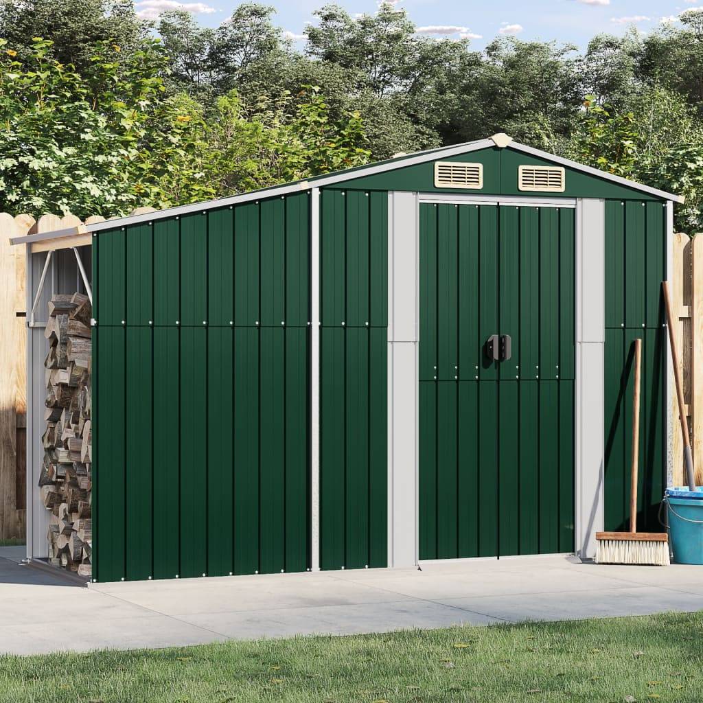Abri de jardin acier galvanisé vert 277 x 93 x 179 cm - PANGIVO - Image 1