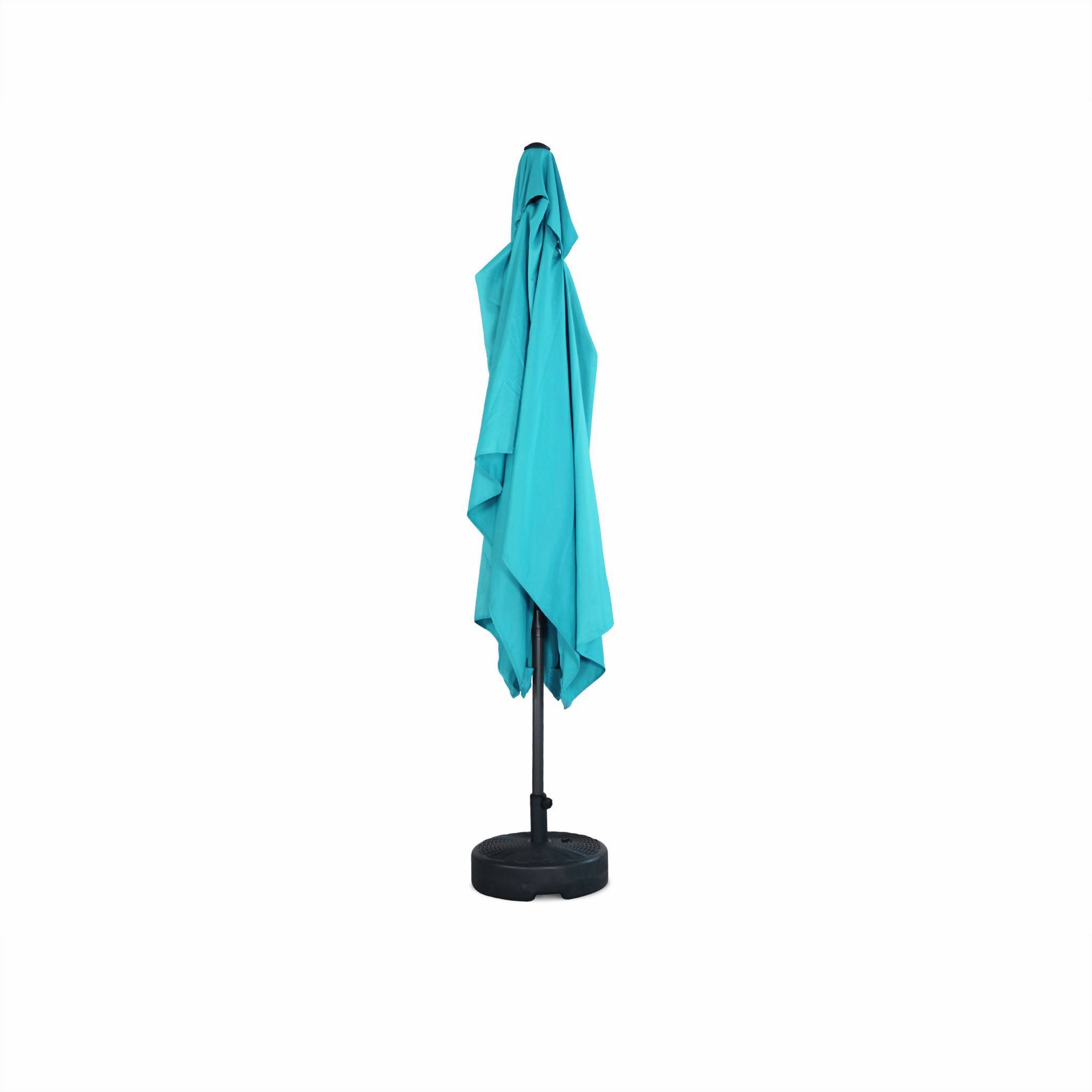 Parasol droit rectangulaire 2x3m - Touquet Turquoise - mât central en aluminium orientable et manivelle d'ouverture | sweeek - Image 4