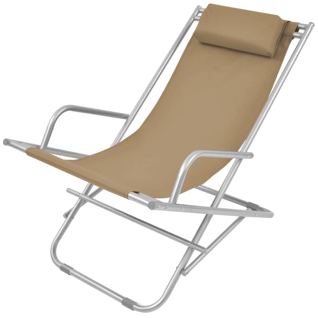 Helloshop26 - Chaises inclinables de terrasse 2 pièces acier taupe - Image 3