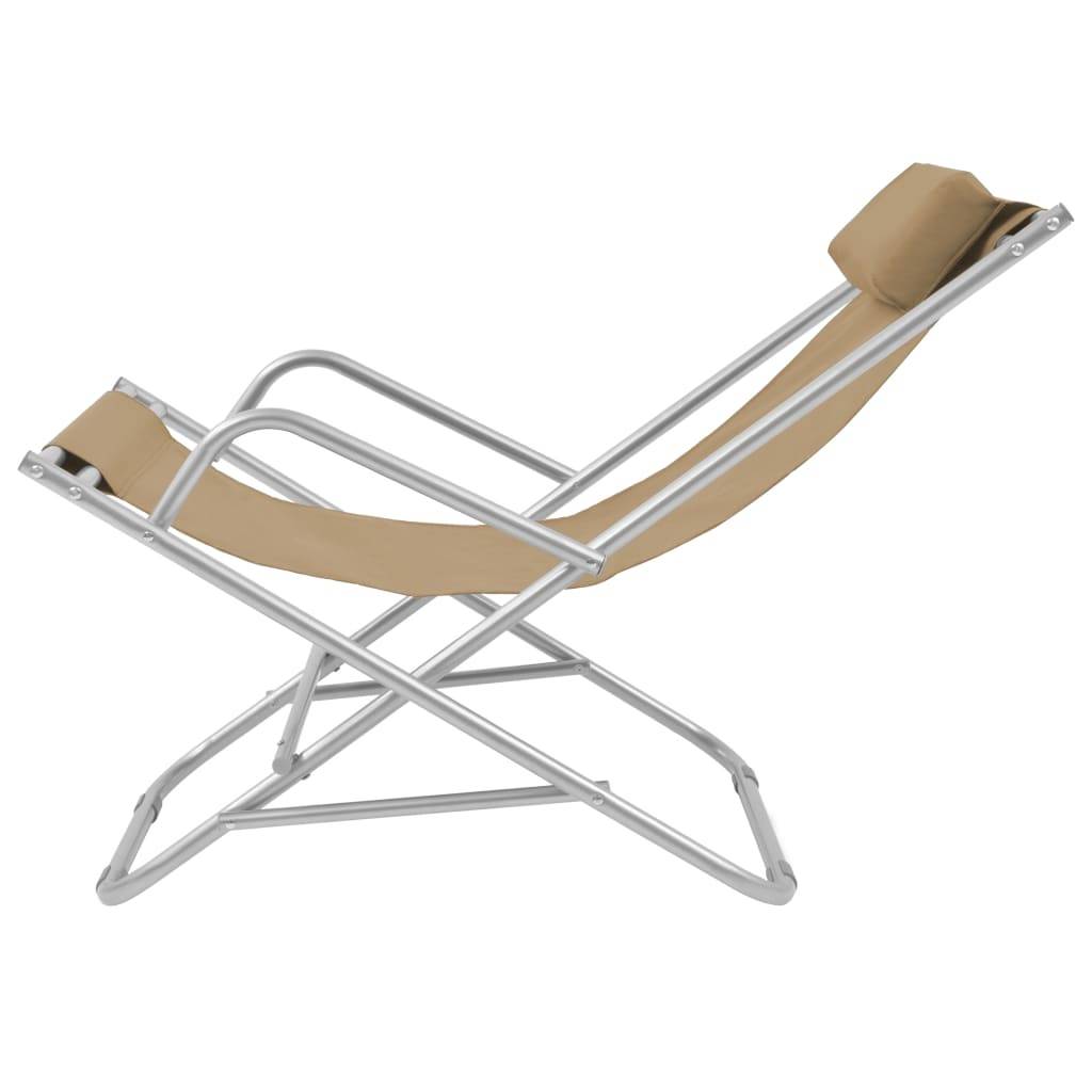 Helloshop26 - Chaises inclinables de terrasse 2 pièces acier taupe - Image 4