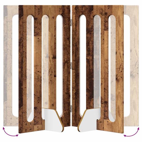 ComfortXL - Barrière Clôture Pliable Modulable Pour Animaux En Bois Intérieur Montage Sans Perçage 100x38x90cm Chêne - Image 7