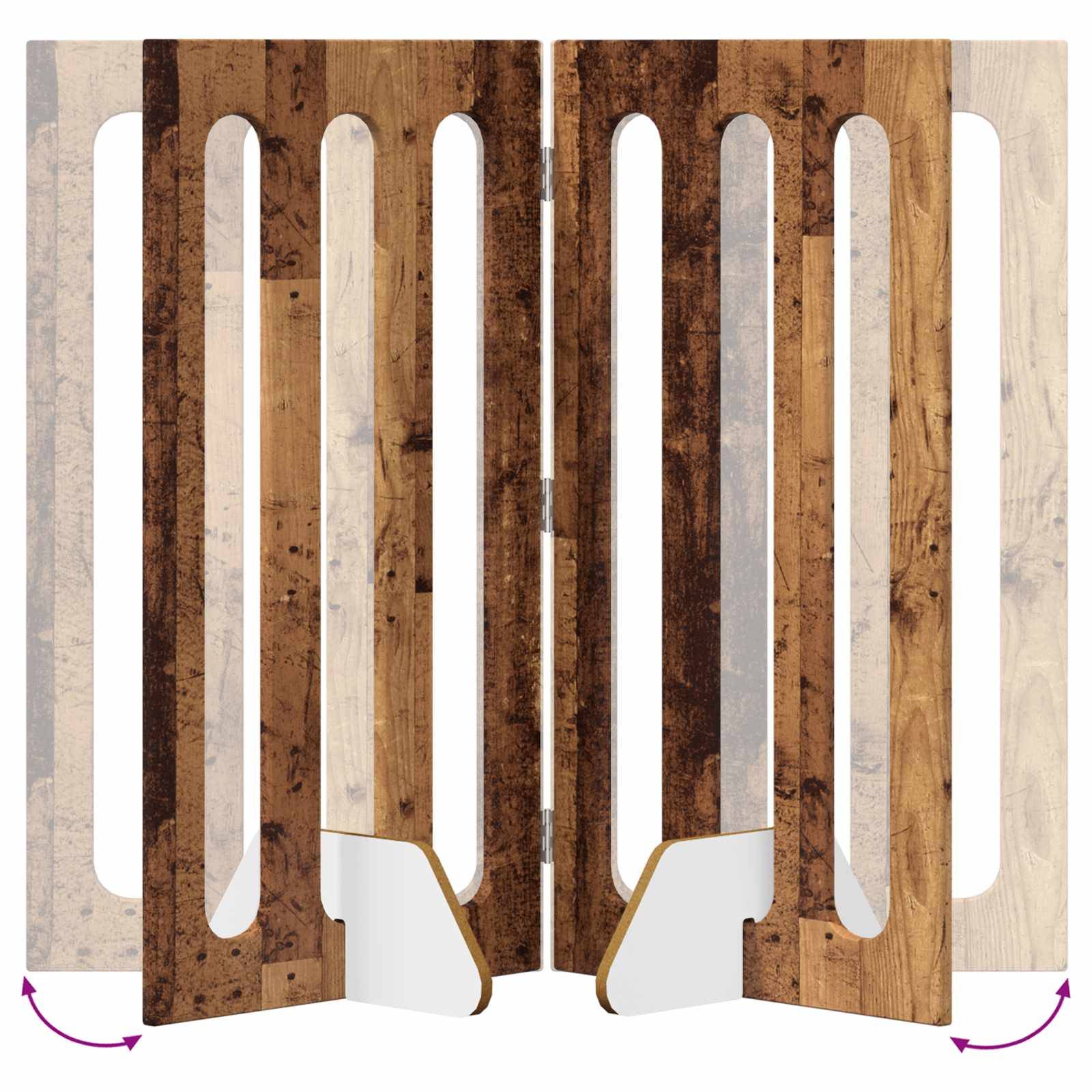 ComfortXL - Barrière Clôture Pliable Modulable Pour Animaux En Bois Intérieur Montage Sans Perçage 100x38x90cm Chêne - Image 7